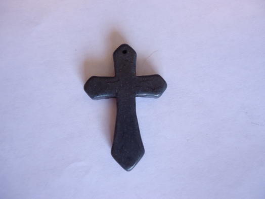 (image for) Cross pendant stone bead - Gunmetal #CP-2smallGunmetal